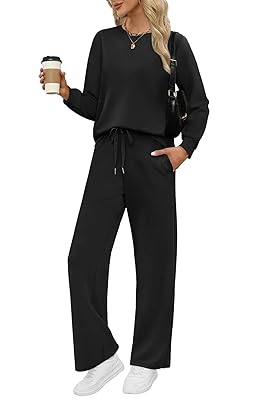WIHOLL Lounge Sets for Women 2 Piece Travel Vacation Outfits Fall Sweatsuit Tracksuit