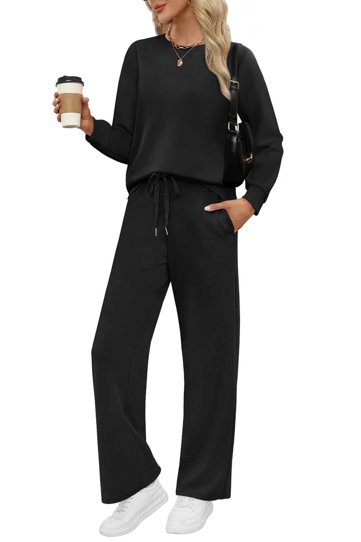 WIHOLL Lounge Sets for Women 2 Piece Travel Vacation Outfits Spring 2026 Sweatsuit Tracksuit