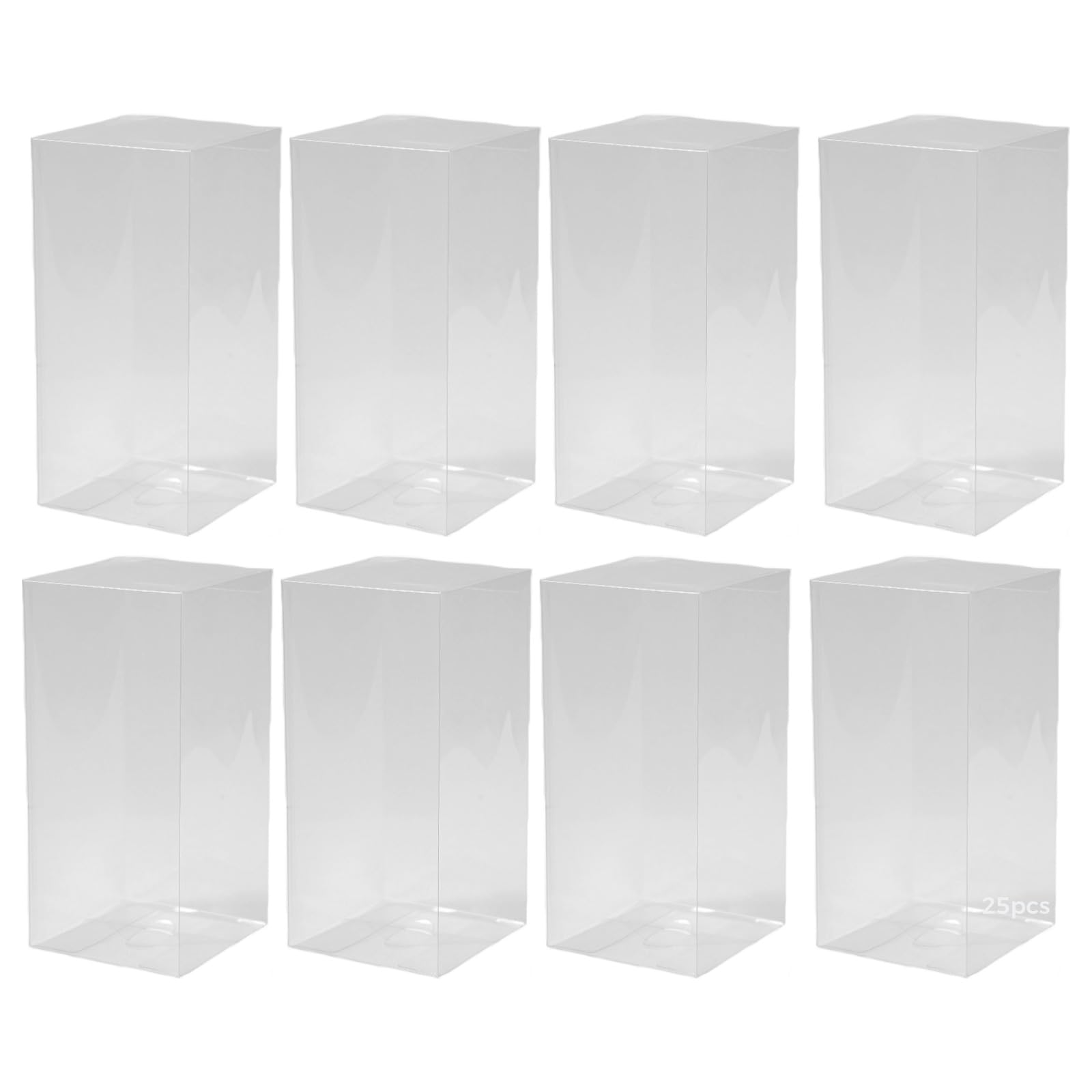 Boîtes de présentation en plastique transparent 7x7x14 cm pour cadeaux et commerce - Lot de 25