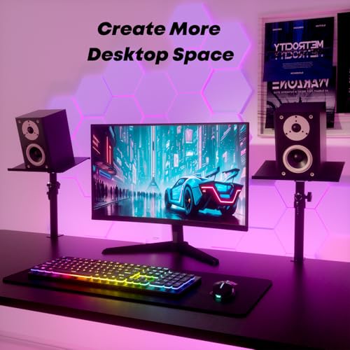 Putorsen Studio Monitor Stands Pair Height And Tilt Adjustable,Desktop Speaker Stands With Padding&Desk Clamp,Heavy Duty Bookshelf Speaker Stands Weight Capacity:33Lbs/Pc thumb #4