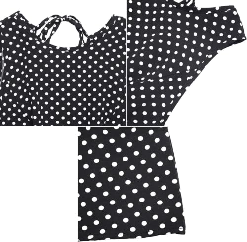 Robe maxi à pois fluide taille ajustée pour masquer les rondeurs