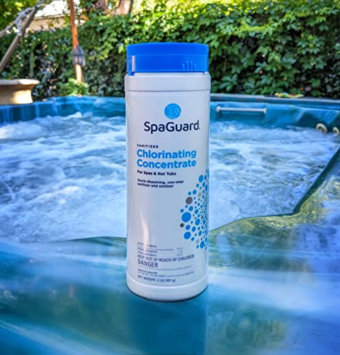 Spaguard Spa Chlorine Concentrate 2Lb With Leisurequip Scumboat Scum Absorber & Leisurequip Hot Tub Care E-Book #TOP3