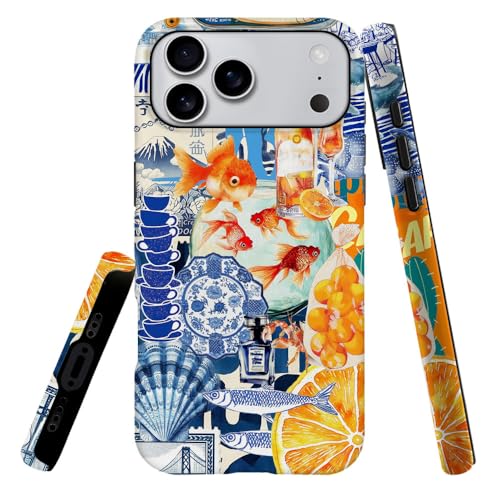 Coque L16QX Pro Max rigide hybride protection antichoc aux motifs de poissons et fruits