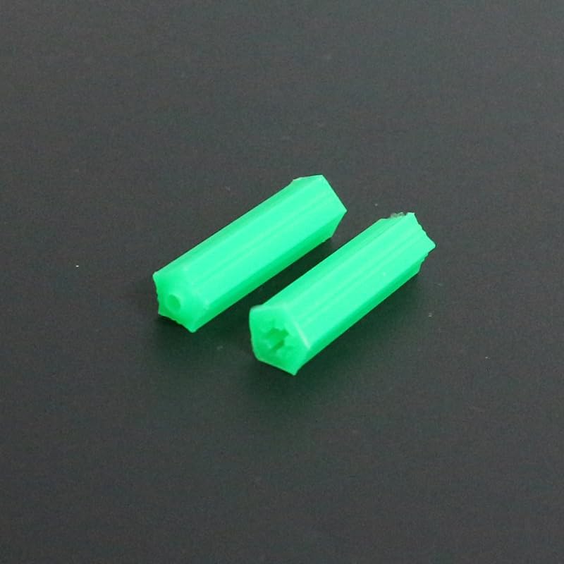 100/500PCS Plastic Expansion Pipe Green M6 M8 DryWall Plug Column Screw Anchor Expand Nails Self Drilling Home Pierced - (Color: M6 500PCS With Arc)