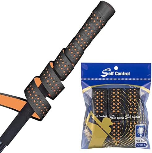 Self Control Golf Club Grip Wrapping Tapes Convenient & Anti-slip Solution for Golf Overgrip (Black(3-Pack))
