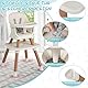 FANTASK Hochstuhl Klappbar, 6-in-1 Babyhochstuhl mit Sicherheitsgurt und abnehmbares Tablett, Verstellbar Babystuhl, Natur