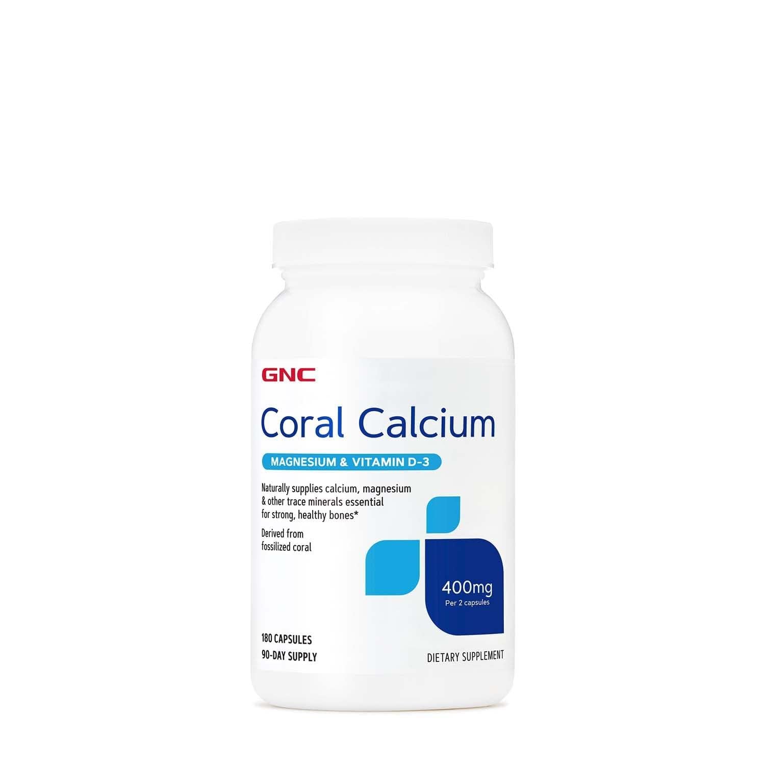 GNC Coral Calcium 400mg Supplement, Supports Strong Bones, 90 Servings
