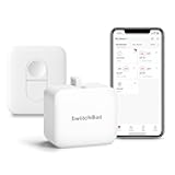 Smart Switch Pusher with Remote - No Wiring, Control with APP, Timer and Bluetooth Remote, Add SwitchBot Hub Mini to Make it Compatible with Alexa, Google Home, IFTTT (White)