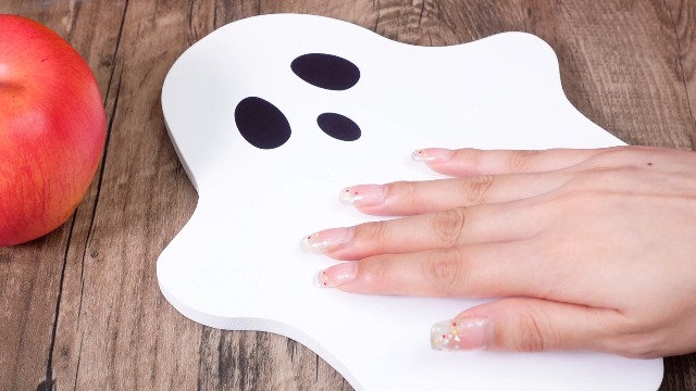 Set Tabla de Cortar Mini Fantasma de Bambú Halloween miniatura 7