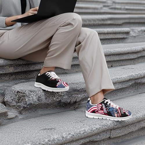 Image of GIFTPUZZ Mens Lace Up Athletic Trainers Running Sneakers Wedge Breathable Gym Lightweight Sports Tennis Shoes