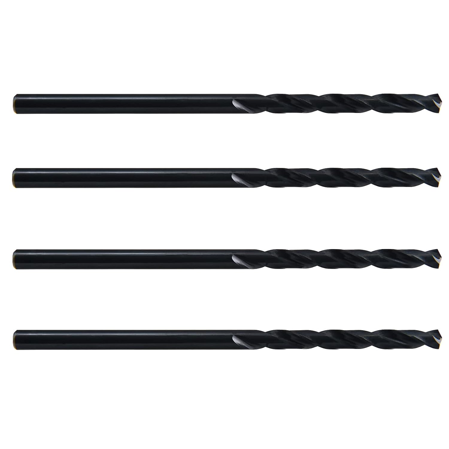 MAXTOOL 11/32"x6" 4PCs Identical Aircraft Extension Drills 6" OAL HSS M2 Extra Long Deep Twist Drill Bits Straight Shank Fully Ground; ACF02B06R22E4