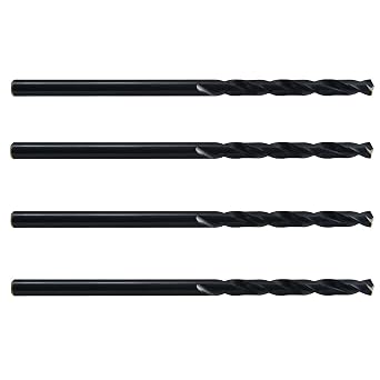 MAXTOOL 11/32"x6" 4PCs Identical Aircraft Extension Drills 6" OAL HSS M2 Extra Long Deep Twist Drill Bits Straight Shank Fully Ground; ACF02B06R22E4