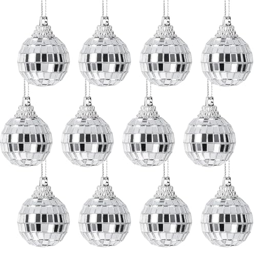 Silver Moscow Decoration Balls 12 Pcs Silver Mirror Christmas Decoration Balls. Suitable for bar parties stage props Christmas tree ornaments and other party decorations (3cm)