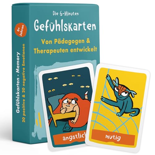 6-Minuten Gefühlskarten für Kinder [40 Emotionskarten + Mini-Geschichten] - Emotionale Intelligenz spielerisch fördern