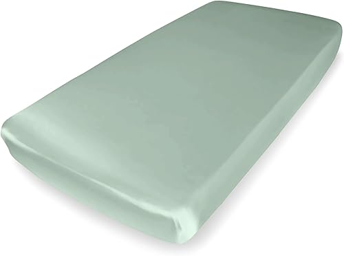 Mulberry Park - Sábana bajera ajustable de seda para cuna, grado 6A, ropa de cama pura de 19 momme para niños pequeños, suave con la delicada piel