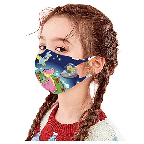 K-youth Ropa Bebé ??????????? Niños Reutilizables Lavables Forma de Copa Dibujos Animados Estampadas de Galaxia Respirable Antipolvo Tela para Unisex Niño Niña Colegio (#11, 1PCS)