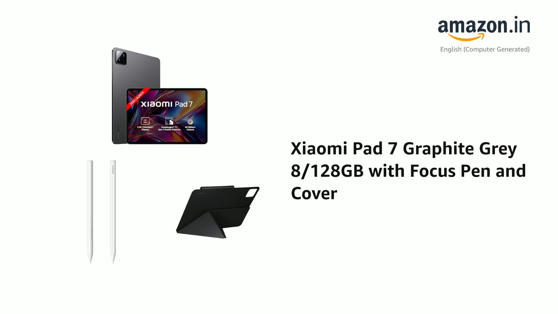 Xiaomi Pad 7 本体 フォーカスペン,ケース付き Xiaomi Pad 7 Graphite Grey 8/128GB with Focus Pen and Cover