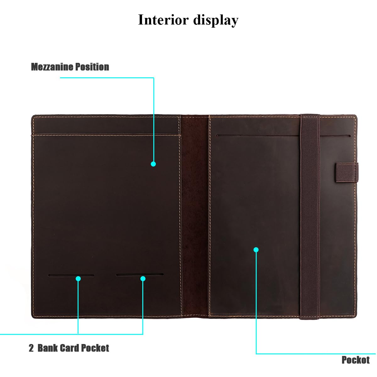 Balidiya - Funda de cuero para cuaderno de escritura de trabajo A5 B5, para hombres y mujeres, cuaderno ejecutivo de tapa dura, diario diario de viaje