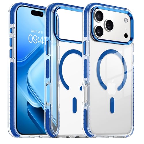 DUEDUE Coque Magnétique pour iPhone 17 Pro Compatible avecMagSafe,Étui Transparent Mat Antichoc de Qualité Militaire pour Phone Portable,Housse Cristal...