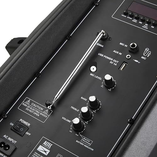 Image of Altec Lansing - Bluetooth Speaker, Wireless Trolley with Microphone, Rechargeable Party Speaker with LED Lights, Karaoke DJ Input and USB Charger