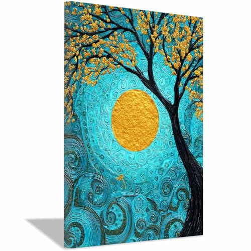 Affiches decoration murale or et multicolore salon design 60x80