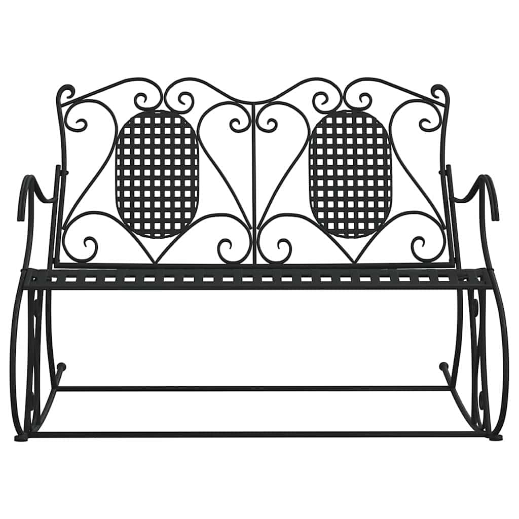 SYDE Dwuosobowa ławka ogrodowa na biegunach ze stali czarnej 113 cm