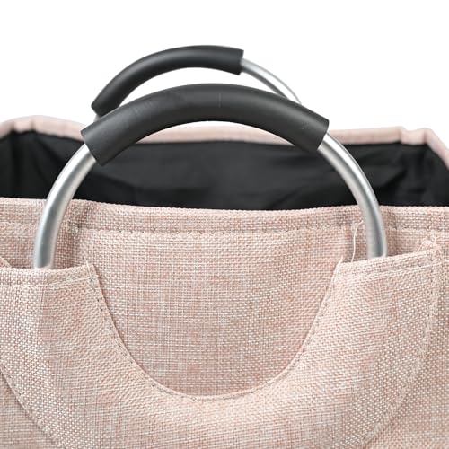 Image of KYLO Efficient Laundry Bag| No Fuss Laundry Bag| Superior Steel Handles| Rubber Covering to Support Fingers| Multiple Colors - Goes Well With The Decor - 82 L, Pink