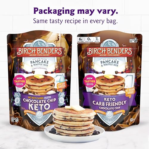 Birch Benders Keto Pancake & Waffle Mix, Chocolate Chip & Original, 10 oz (Pack of 2) Low-Carb, High Protein, Gluten-Free - Image 3