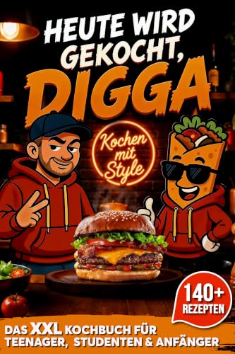 Heute wird gekocht Digga!: Das XXL Kochbuch für Teenager, Student...