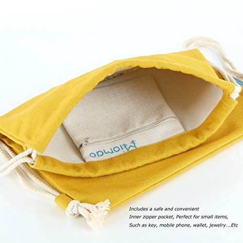 Miomao Drawstring Backpack Pineapple Style String Bag Canvas Beach Sport Daypack3