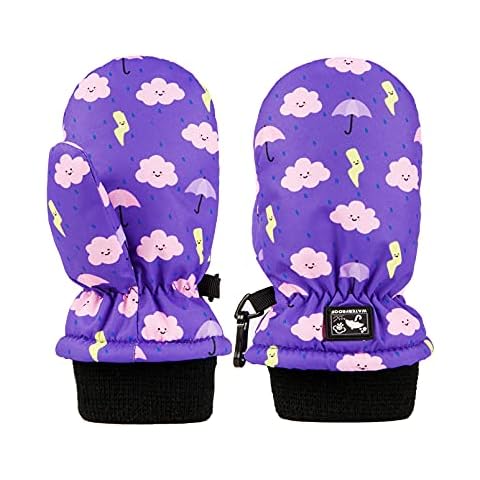 HIGHCAMP Toddler First Pair of Winter Snow Mittens Waterproof Rookie Ski Snowboard Gloves for Small Kids Baby Boy Girl- S (2-3 Y) Cover