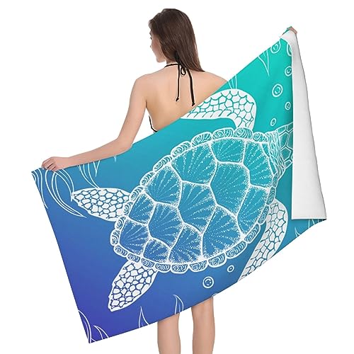 亀柄 海亀 ウミガメ (2) バスタオル 大判 吸水速乾 フェイスタオル 速乾 抗菌防臭加工 ふわふわ 赤ちゃん用 家庭用 子供 人気 アニメ グッズ キャラクター プレゼント 80×130cm v90q