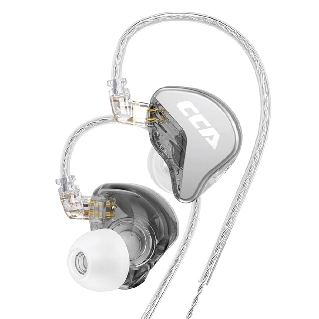 Concept Kart CCA CRA IEM Earphone, 3.8μ Composite Polymer Diaphragm Driver Zinc Alloy Housing in Ear Monitor Earbuds with 2Pin Detachable Cable (Silver (No Mic))-image-38
