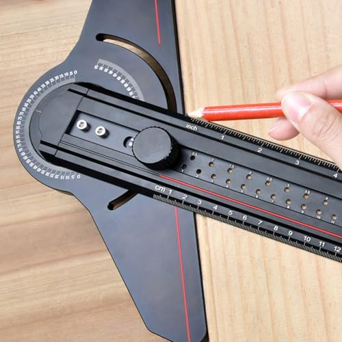 T Ruler Angles Finder Aluminum Marking Line Ruler Multifunctional Protractor for Construction Layout and Measuring Tool - Image 5