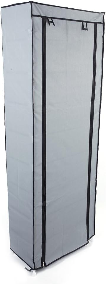 GREEF 10 Tier 30 Pairs Shoe Rack with Dustproof Cover Large Shoe Storage Organizer Cabinet for Closet, Bedroom, Entryway, Hallway, Dorm Room (Grey)