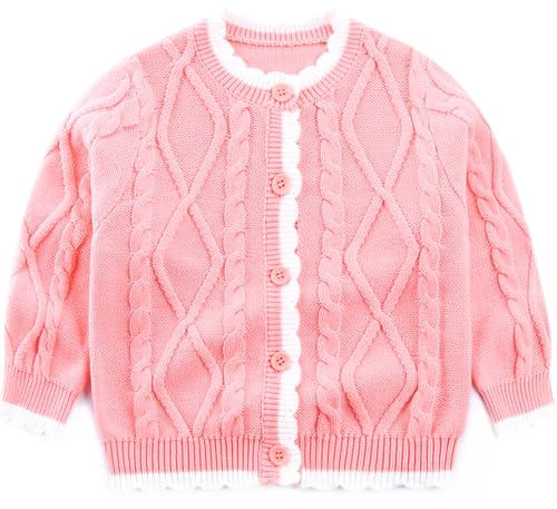 Happy Cherry Boys Girls' V-Neck Cardigans Sweater Cotton School Uniforms Button Solid Long Sleeve Knit Sweaters