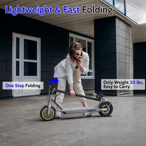 Image of NAVIC Electric Scooter - 8 inch Tires, 350W Peak Motor, Max Speed Up to 19MPH, 22 Miles Long-Range, Portable Foldable Commuting Scooter for Adults with Double Braking, Smart APP