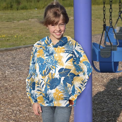 KLL Blue and Yellow Theme Plants Unisex Girls Boys Sweatshirts Sweater Long Sleeve Hooded Pullover Hoodies with Kangaroo4