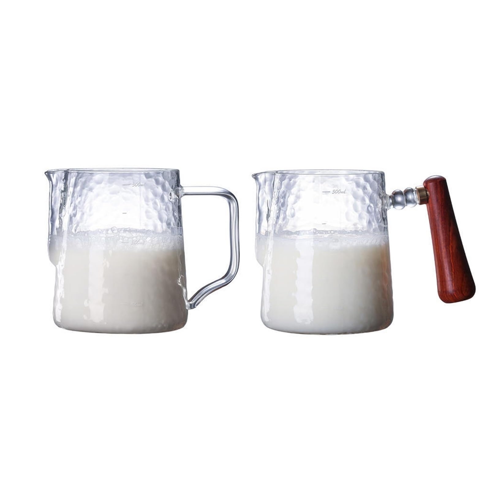 Jarra for espumar leche, 2 uds., crema, Latte, café, guirnalda, máquina, decoración artística, jarra de, espuma, Espresso Para Espumar(Transparent B)