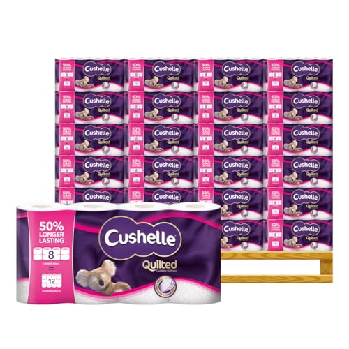 KING BAJ Cushelle Quilted 3-Ply Longer Rolls Toilet Tissue, 32 Pack - 4 x 8 Pack (236 Sheets) Sold by KB