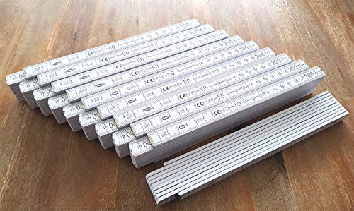 Preisvergleich Produktbild 10x ADGA Meterstab 2 Meter Zollstöcke Zollstock Meterstäbe Winkelabzeige
