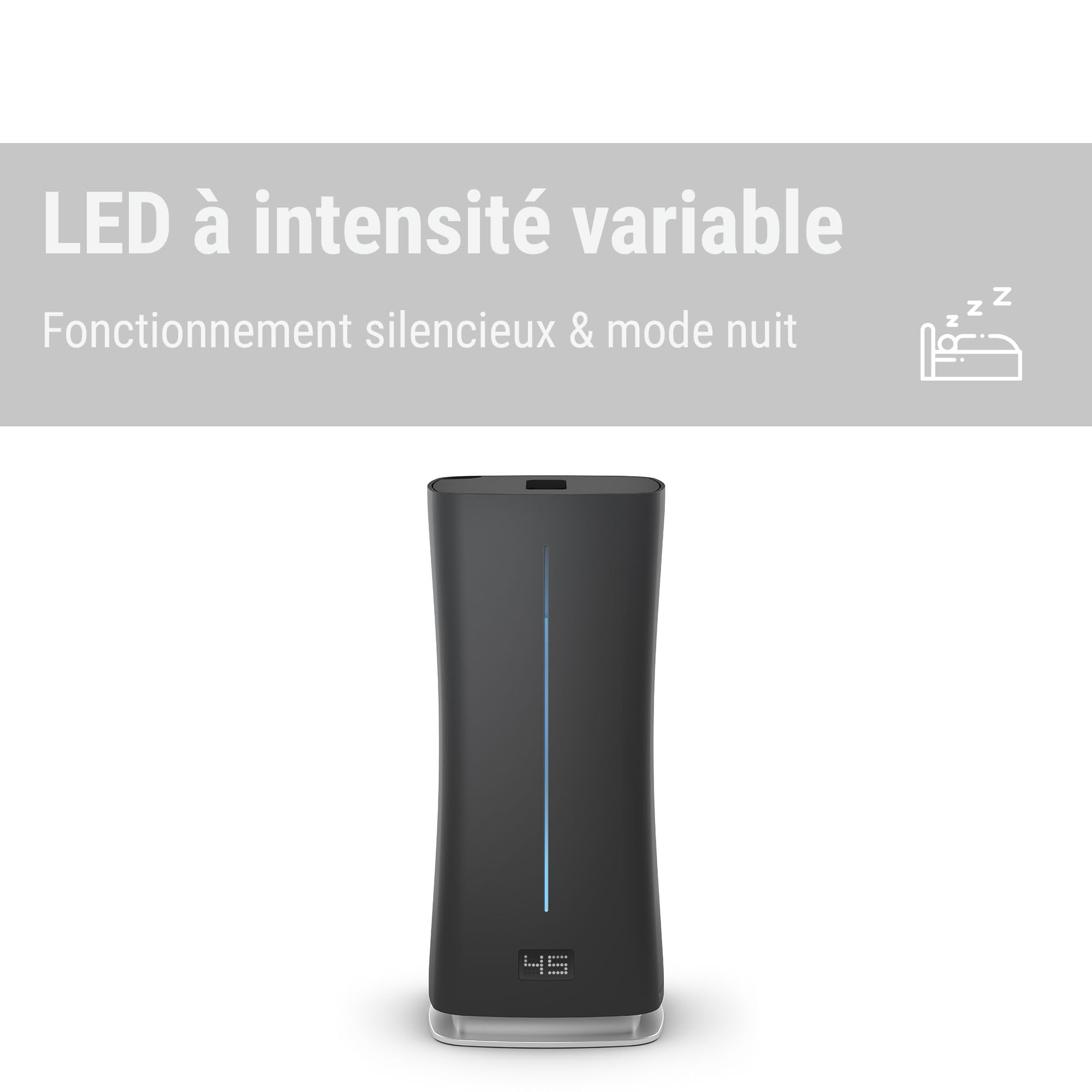 Stadler Form Humidificateur d'air Eva Little, nébuliseur ultrasonique Peu encombrant, pour pièces jusqu'à 50 m², avec hygrostat, Mode Auto et Nuit, Blanc