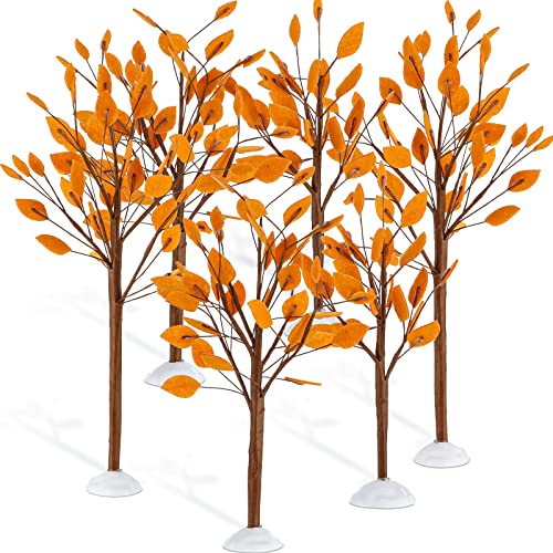 Yunlly Halloween Village Accessories Mini Tree Ornament Autumn Fall Artificial Tree Display Small...