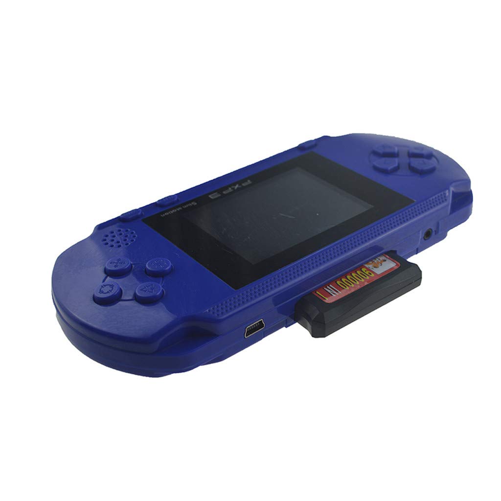 Momola Console de Jeu Portable PXP3 Console de Jeu Classique Portable 16 Bits LCD Game Player pour Enfant Cadeau Anniversaire (Bleu)