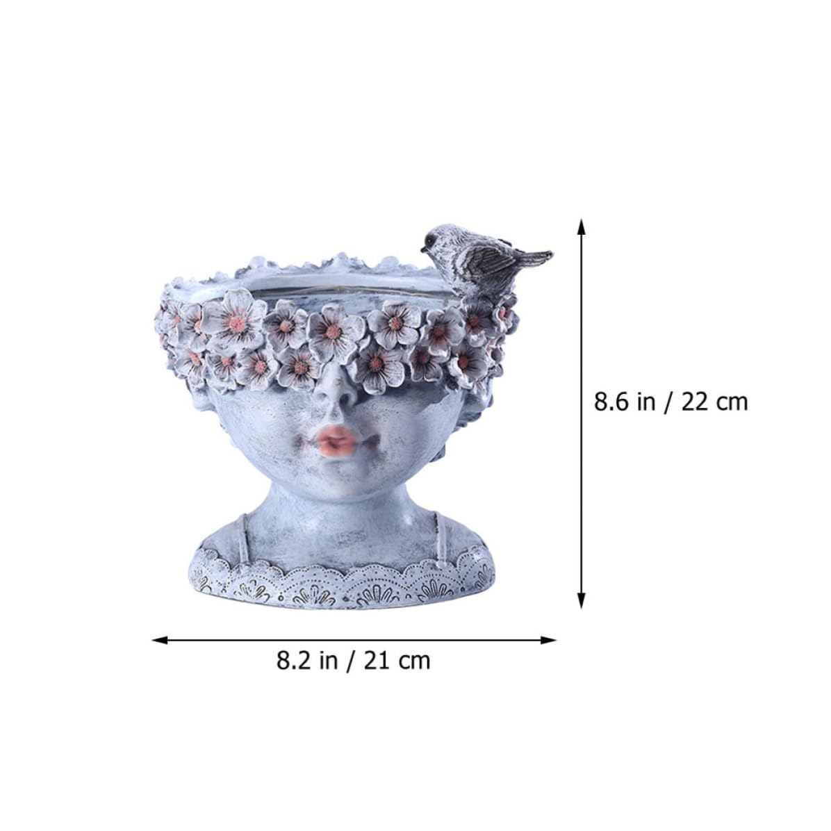Pot de Plantes Résineuses Fille, Décor Créatif Lumineux pour Succulentes