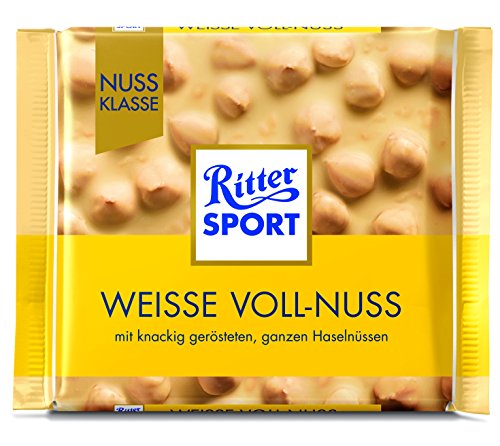 Ritter Sport Weiße Schokolade mit ganzen Haselnüssen - 3 Stück 100 g [300 g]