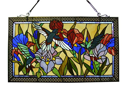 Fine Art Lighting 28"X17" Stained Glass Window Panel, 28 By 17-Inch, Multi Color #TOP2