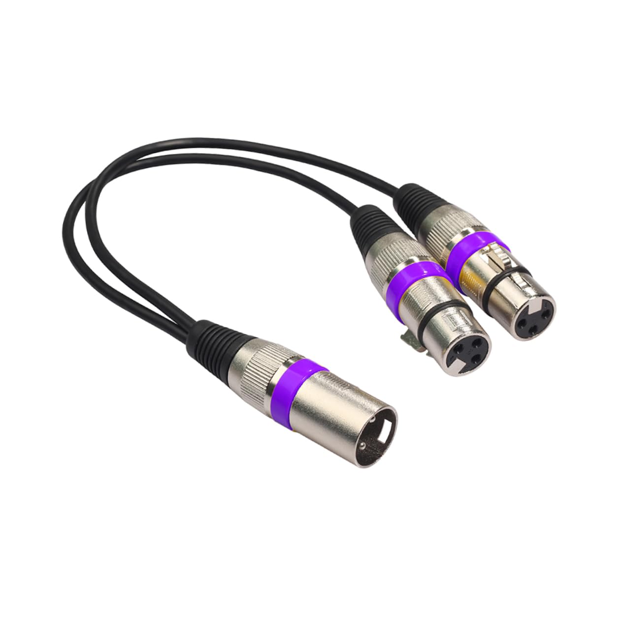 Toyvian Cavo Microfono Splitter Xlr Maschio a Doppio Xlr Femmina 0,3 Metri Rinforzo e Audio Bilanciato in Plastica e Metallo, 3 Pezzi per Microfoni e Illuminazione da Palco