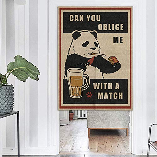 JOCAR パンダのれん おしゃれ 目隠し ング 遮光 のれん 玄関 キッチン リビング 飲食店 出入り口 幅85cm×丈150cm