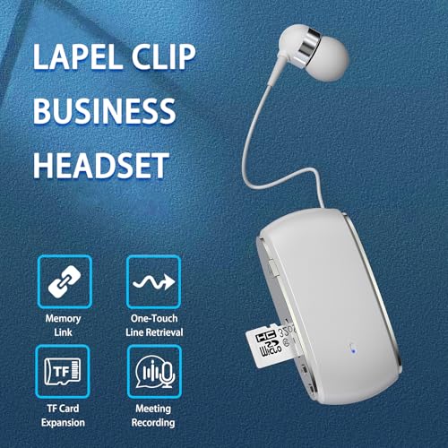 Casque Bluetooth anti-nœud avec ligne rétractable pour appel pro